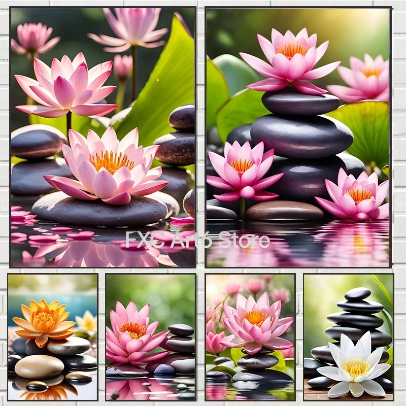 Zen Yoga Fitness - 1 Buah Poster Cetak Kanvas Tanpa