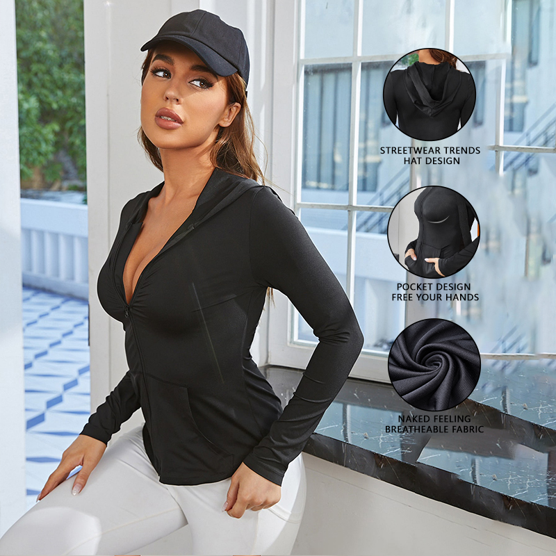 Jaket Olahraga Wanita Hitam, K - Yoga Of Fitness ulasan dan harga