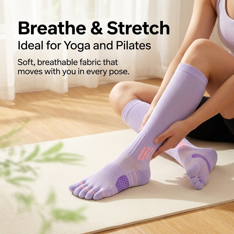 1/6 Pasang Kaus Kaki Panjang W - Yoga Of Fitness ulasan dan harga