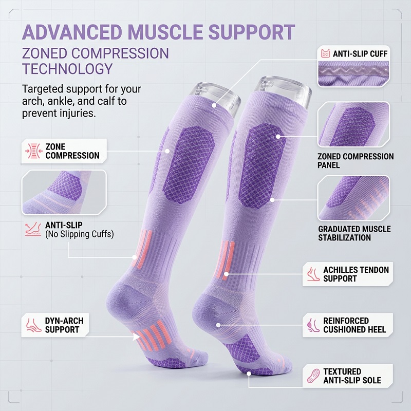 1/6 Pasang Kaus Kaki Panjang W - Yoga Of Fitness ulasan dan harga