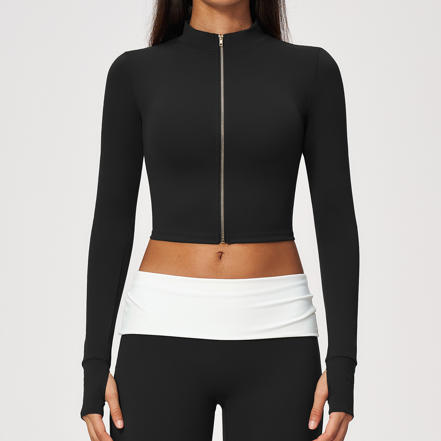 Jaket Yoga Lengan Panjang Clou - Yoga Fitness Jacket ulasan dan harga