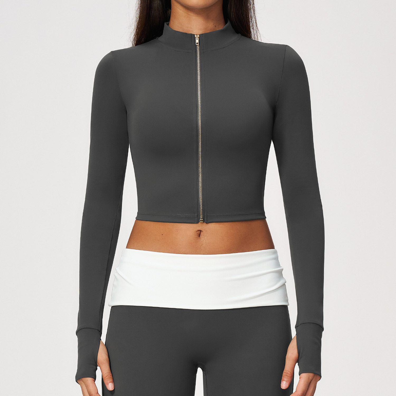 Jaket Yoga Lengan Panjang Clou - Yoga Fitness Jacket ulasan dan harga