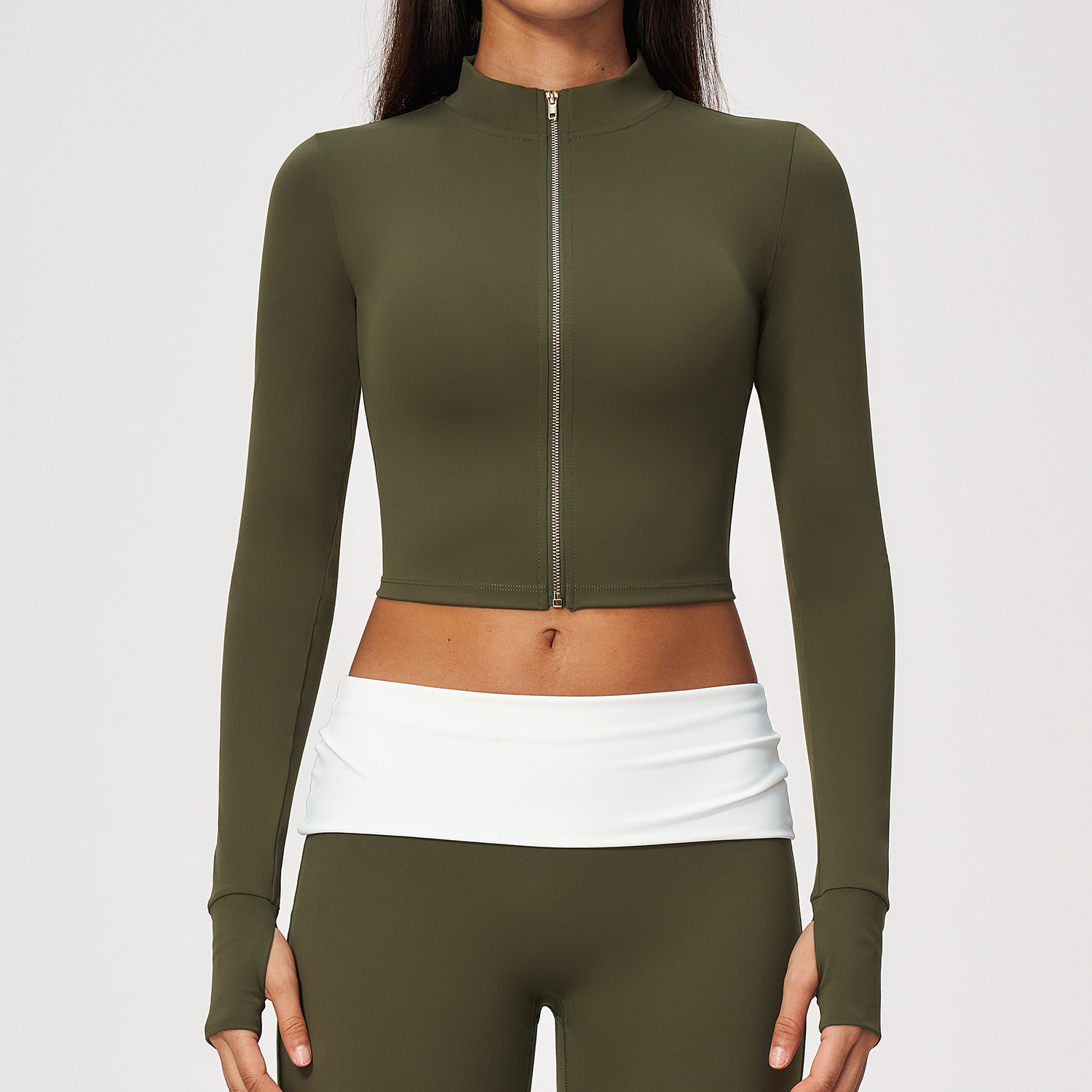 Jaket Yoga Lengan Panjang Clou - Yoga Fitness Jacket ulasan dan harga