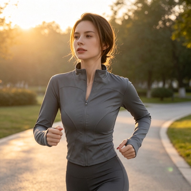 Jaket Yoga Wanita Slim Fit, Ke - Yoga Fitness Jacket ulasan dan harga